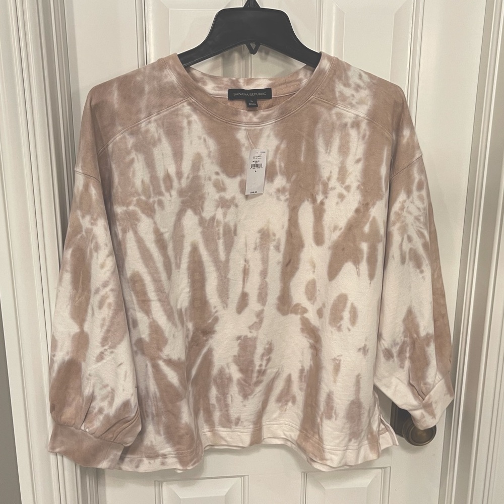 Banana Republic Oversized Cropped Tie Dye Sweatshirt